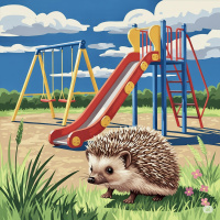 Igel im Kinderspielplatz