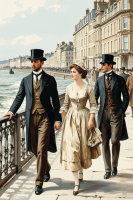 Spaziergang am Strand mit einem eleganten Paar