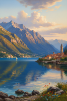 Italienische Seenlandschaft