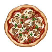 Italienische Boscaiola Pizza