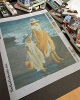 Mama und Tochter am Strand